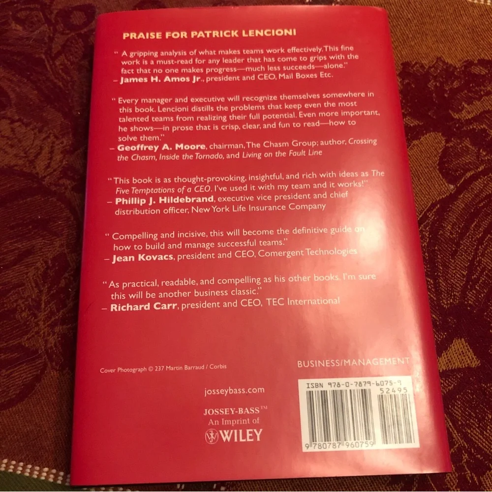 Five Dysfunctions of a Team : A Leadership Fable, 20th Anniversary Edition by...